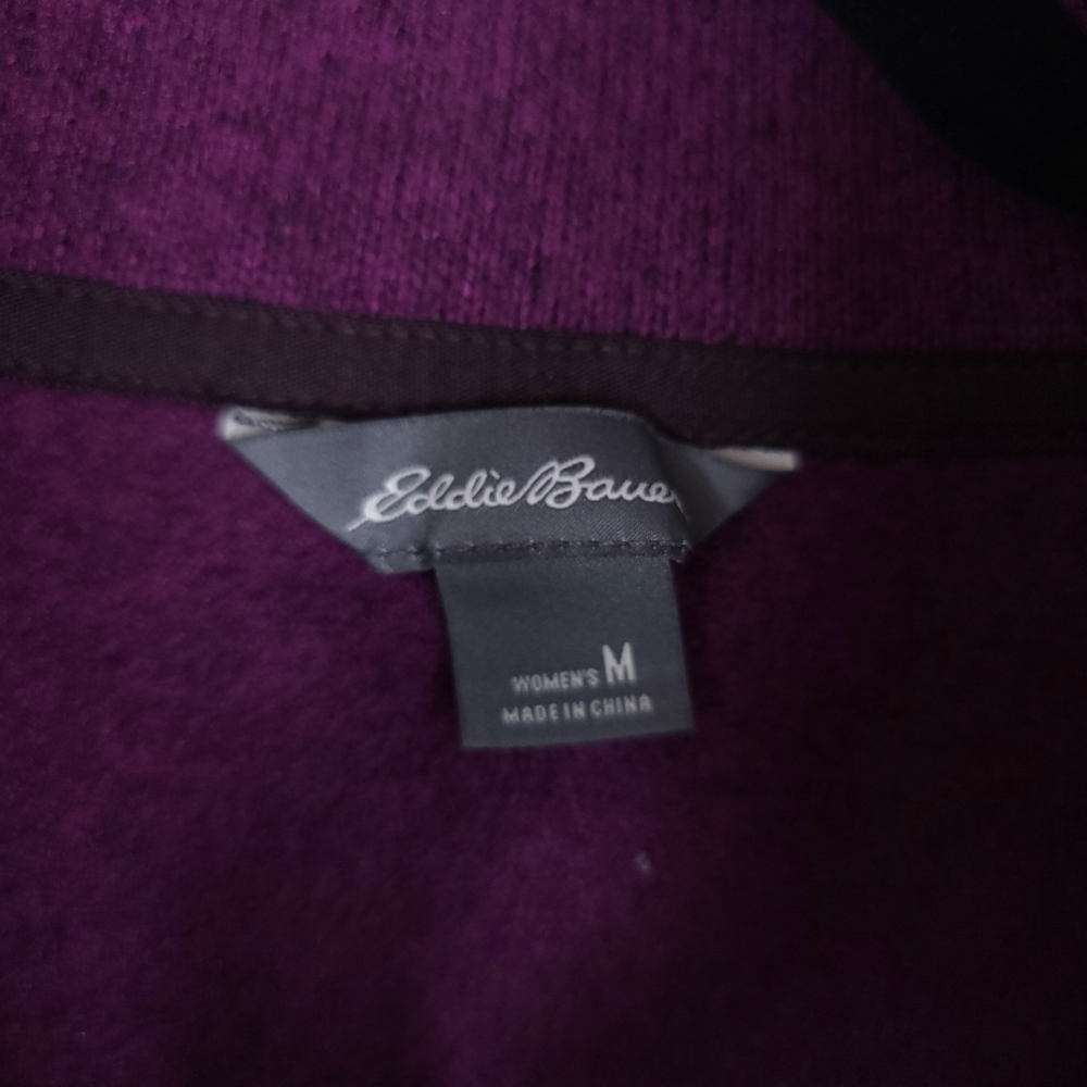 EDDIE BAUER Women's Snap-T Fleece Pullover-Purple-Size M - Picture 4 of 9